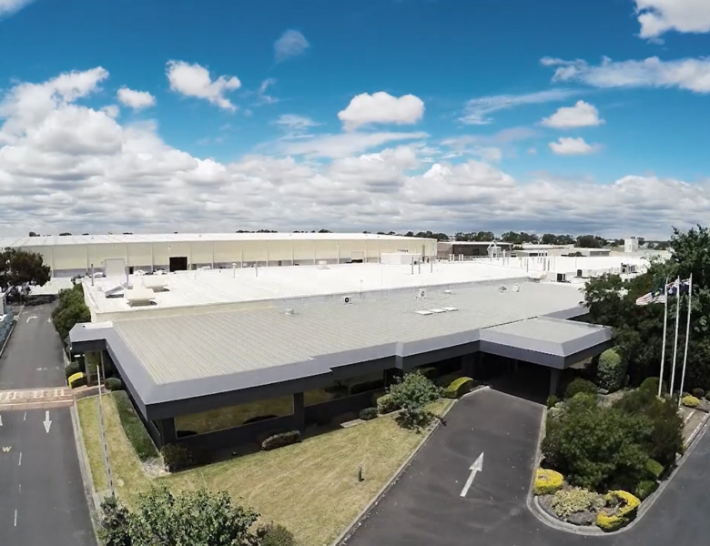 Melbourne factory aerial view